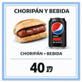 1 Choripán + 1 Bebida